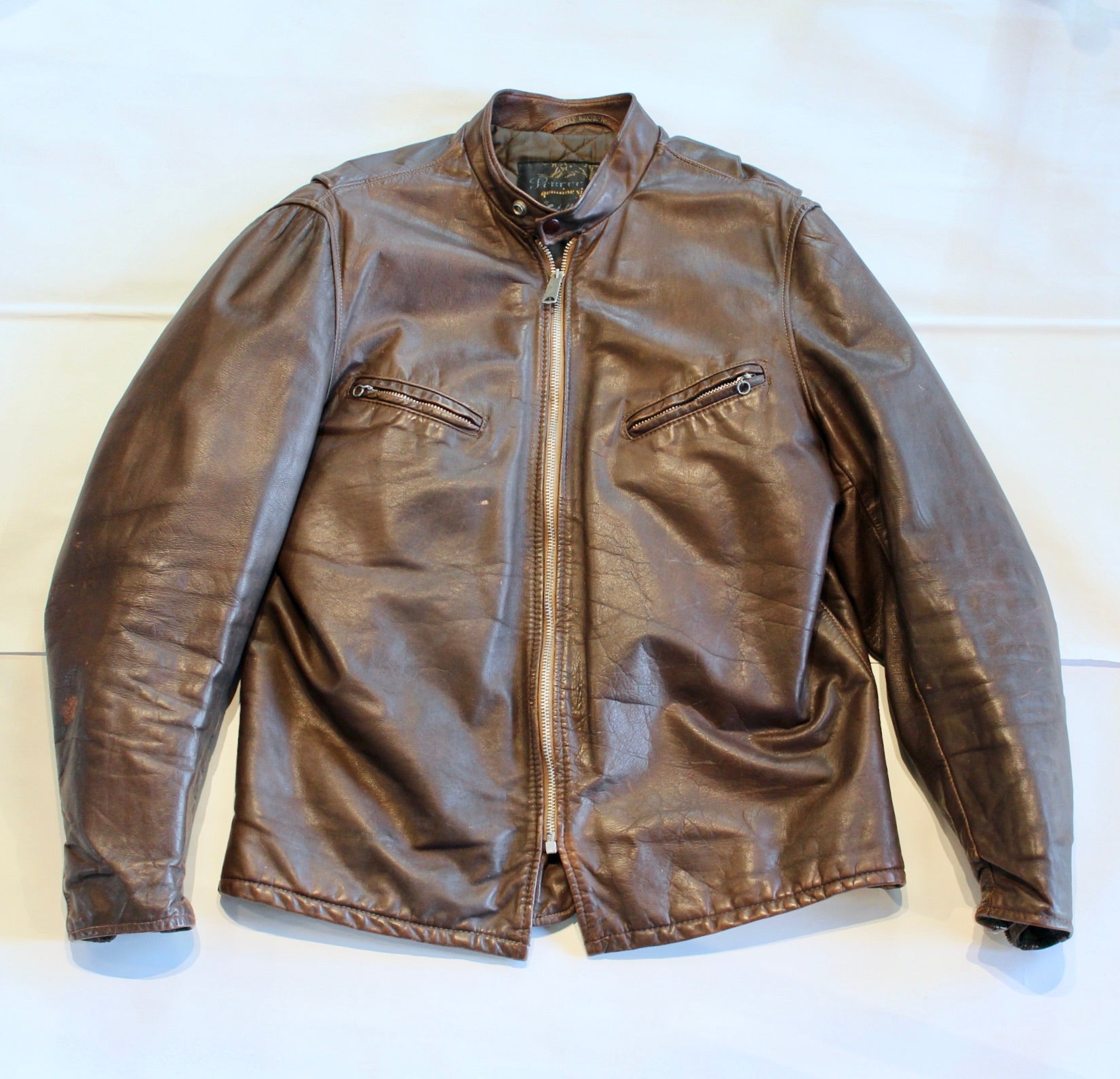 【44 BLACK BULL Perfectoラベル Late 60's】ショット 654 カフェレーサー 茶 Schott SONS OF  LIBERTY S-91