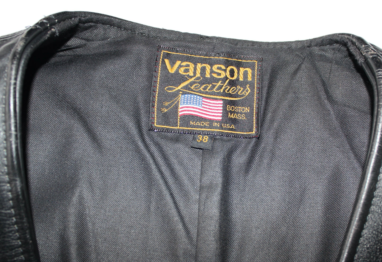 【38 美品 90's】バンソン タロンジップレースアップベスト 黒  Vanson SONSOFLIBERTY  V-4