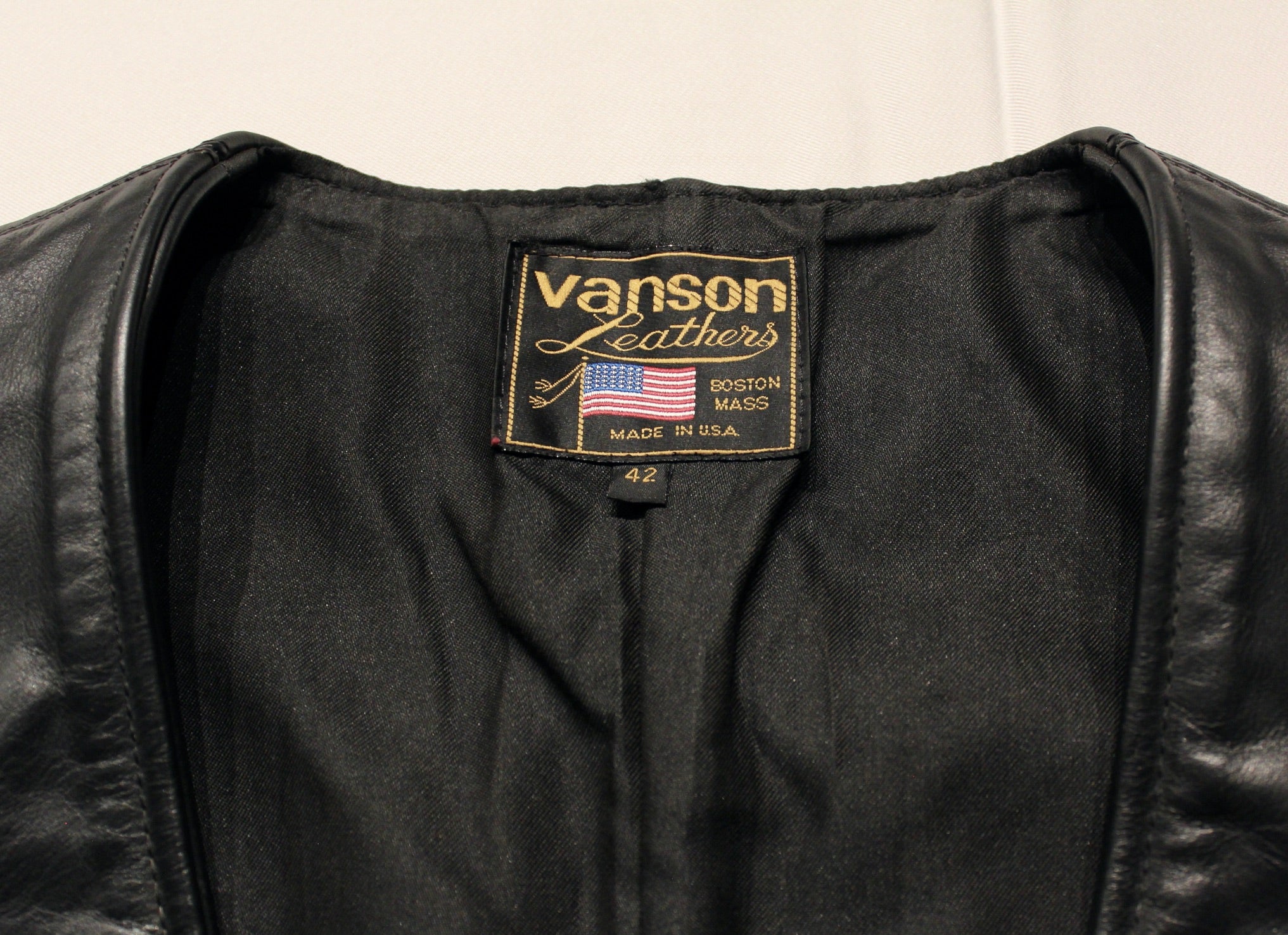【42 美品 希少サイズ】バンソン ジップベスト 黒 Vanson SONSOFLIBERTY V-9