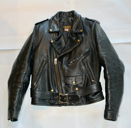 【38 美品 TALON ZIP  80's】バンソン C2 ライダース 黒  Vanson SONSOFLIBERTY  V-7