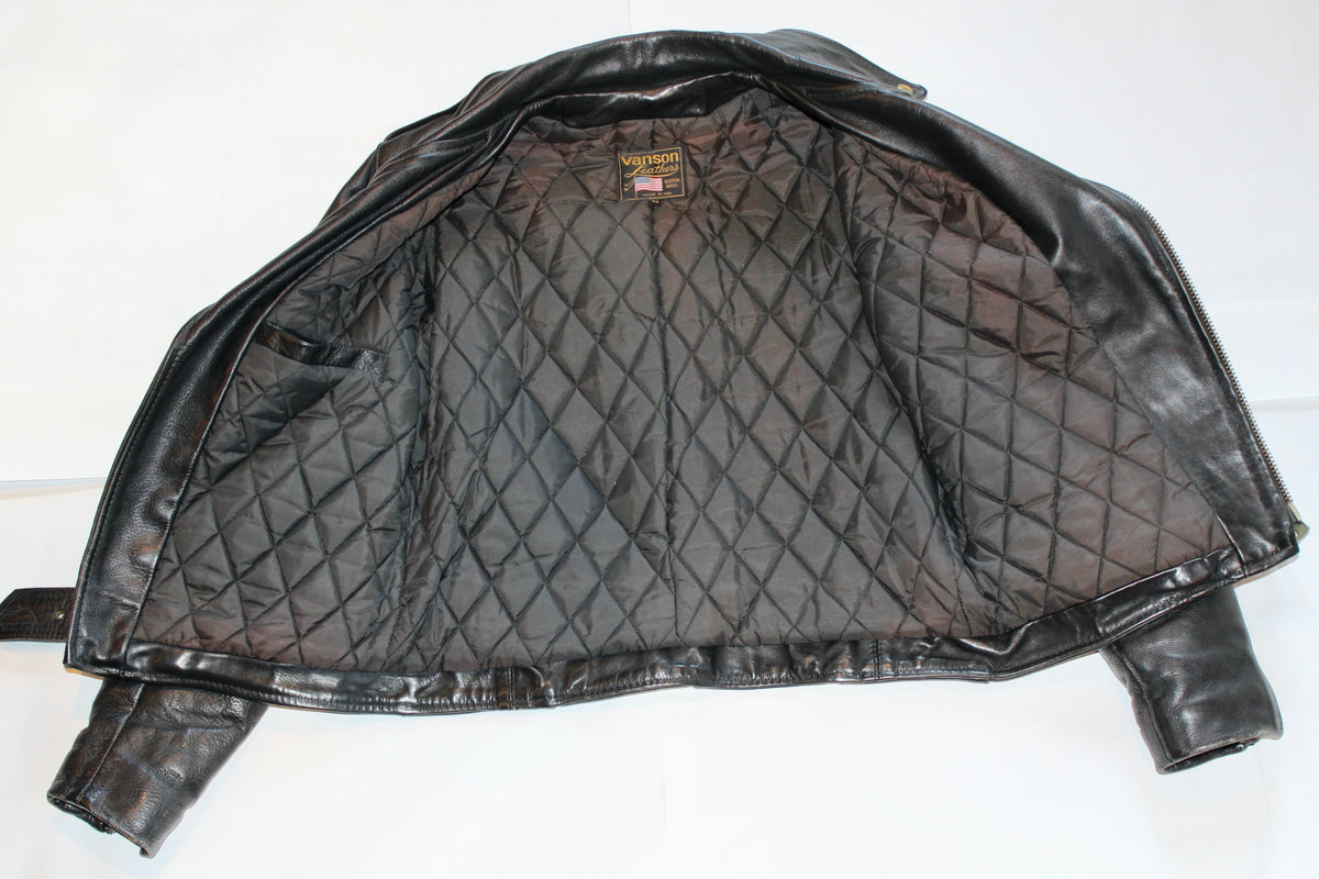 40 厚手レザー VANSON刻印 ZIP 90