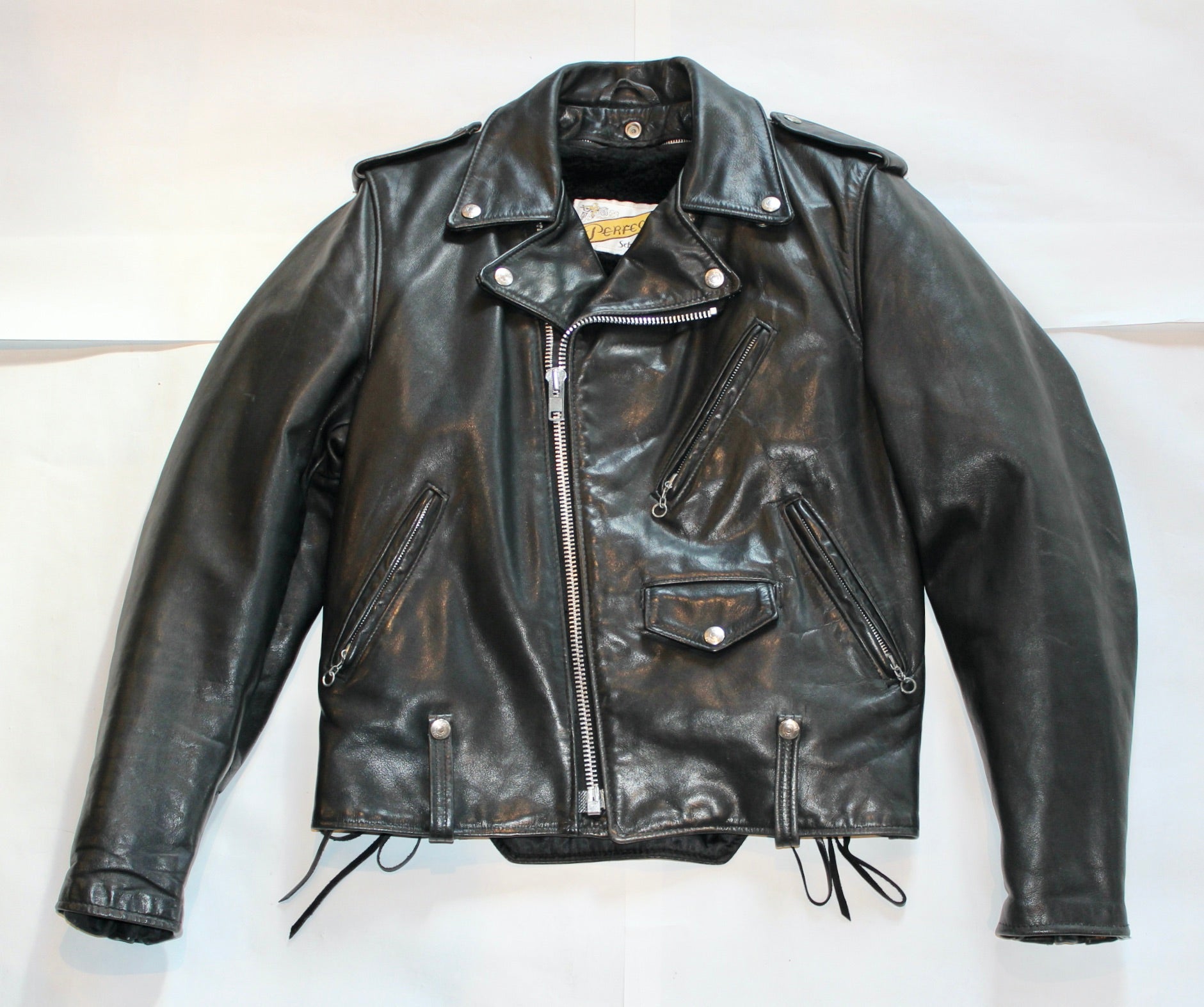 【38 MC Perfectoラベル 80's】ショット 125 ライダース 黒 Schott SONSOFLIBERTY S-136