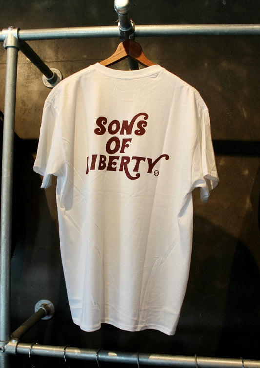 【Back Print T WHITE】プリントTシャツ 白  SONSOFLIBERTY  SST-01WHT