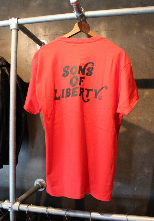 【Back Print T RED】プリントTシャツ 赤  SONSOFLIBERTY  SST-01RED
