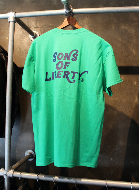 【Back Print T GREEN】プリントTシャツ 緑  SONSOFLIBERTY  SST-01GRN