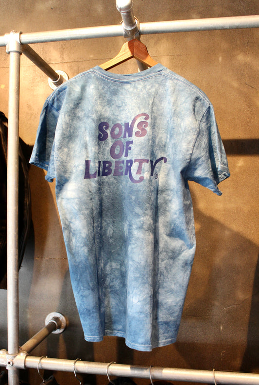 【Back Print T INDIGO TIE-DYE】プリントTシャツ  インディゴタイダイ  SONSOFLIBERTY  SST-01IND